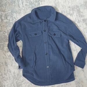 Like New! Blue Fleece Shacket Blue Fleece Shirt Jacket
